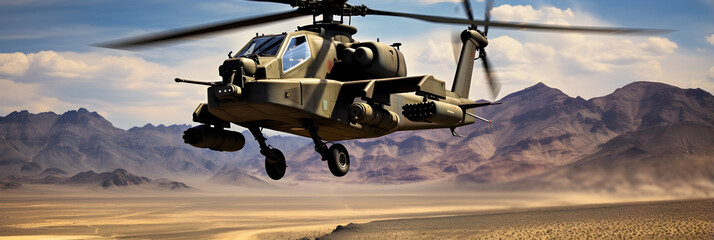 AH-64 Apache Attack Helicopter: A Masterpiece of Aerial Firepower and Tactical Precision - obrazy, fototapety, plakaty