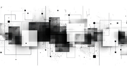 Black and Gray: A Minimalist Pattern of Squares and Rectangles