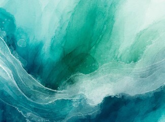 Greenish blue watercolor template background