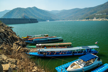 Fototapeta na wymiar beautiful landscape of Bhumibol Dam, The dam is situated on the Ping in Tak Province Thailand
