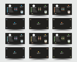 Business card design, Corporate business card, Vector illustration design, Visiting card, Double sided creative business card vector design template, Business card for business and personal use.