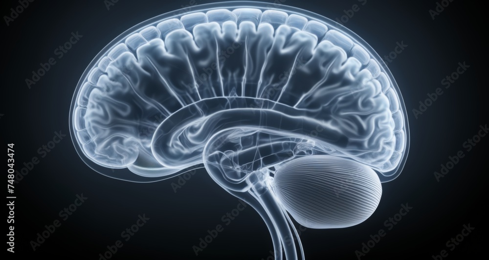 Aufkleber exploring the intricate complexity of the human brain