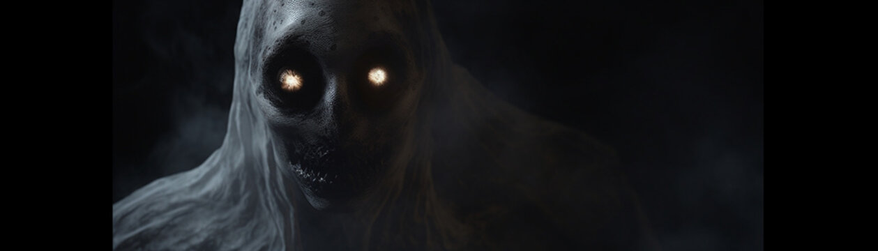 Nightmarish vision of Ringu ghost eyes glowing