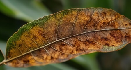  Autumn's Touch - A single, vibrant leaf in its final glory