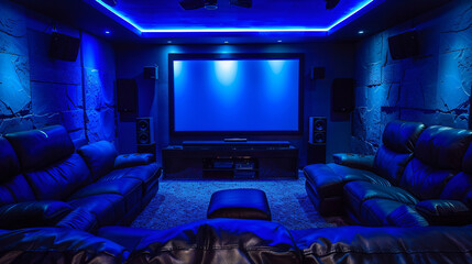 Wireless home theater systems for immersive enter - obrazy, fototapety, plakaty
