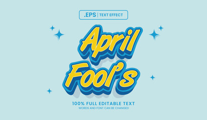 Design editable text effect, april fools 3d concept