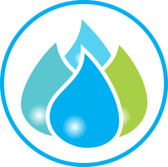 drop of water and leaf bio water drop color logo