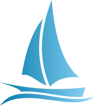 yacht on the sea boat vector logo