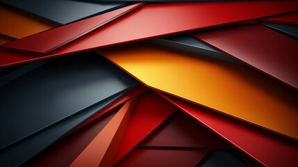 Bold black, red, and yellow geometric background in 3d tech style   futuristic design