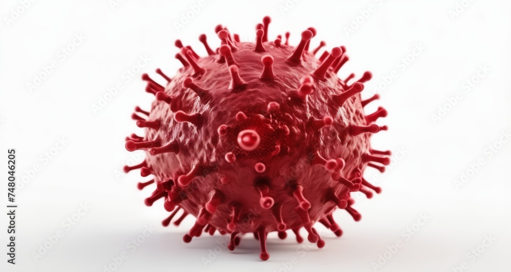 Poster a 3d rendering of a virus particle, a common cause of illness