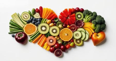 Naklejka na ściany i meble Fresh and vibrant, a heart of healthy choices