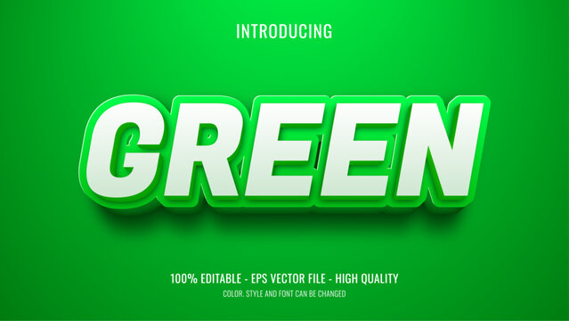 Editable green text effect with 3d style
