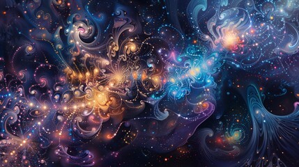 Fototapeta na wymiar Celestial Vortex: Majestic Space Swirls for Ethereal Backgrounds
