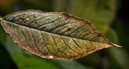  Nature's intricate beauty - A close-up of a leaf's veins