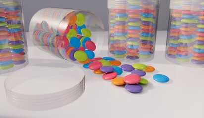 Illustration design of a jar filled with candy