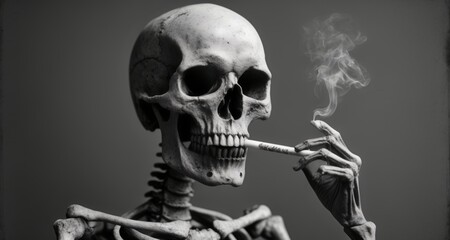  Epitome of mortality - A skeleton's last puff