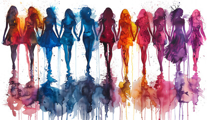 Watercolor Women Celebrating Diversity