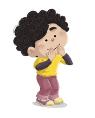 Little boy with surprised expression