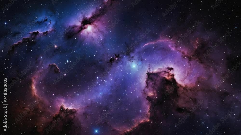 Wall mural nebula in space with stars, created with some elements made with generative ai