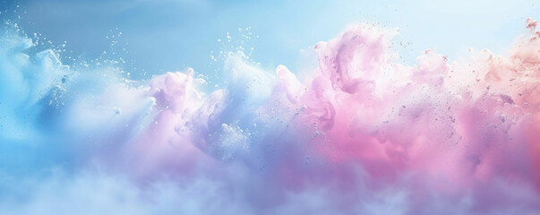 abstract pastel pink and blue smoke powder - obrazy, fototapety, plakaty