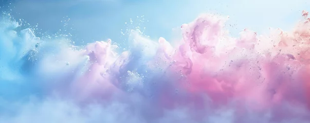 Foto auf Glas abstract pastel pink and blue smoke powder © pickypix