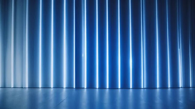 empty room with bloue glowing lights