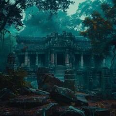 Ancient temples hidden in jungles, mysterious rituals