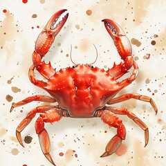 crab sea seamless tile pattern background, ai generated
