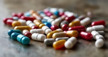  A colorful assortment of pills on a surface