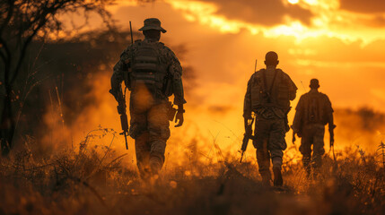 Armed people guard the wild animals of Africa