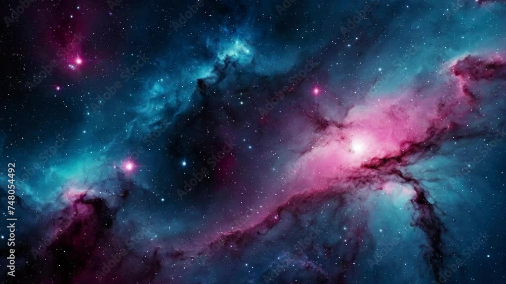 Wall mural nebula in space with stars, created with some elements made with generative ai