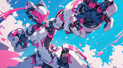 PInk Anime Cyborg Girl Robot