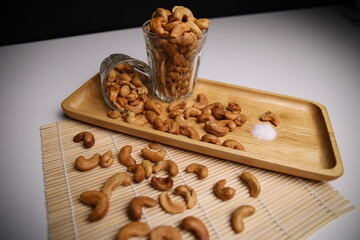 Grilled cashew nuts in a bowl