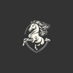 Fototapeta premium Vector horse head or strong animal logo design. 