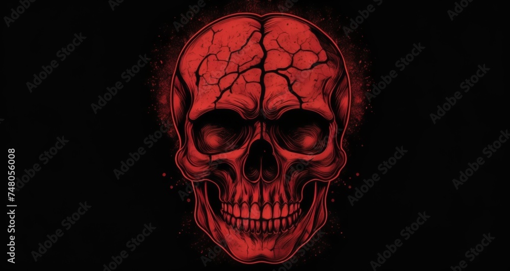 Wall mural  The Red Skull - A Symbol of Power and Intensity