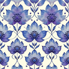 Flower spring seamless tile pattern background, ai generated