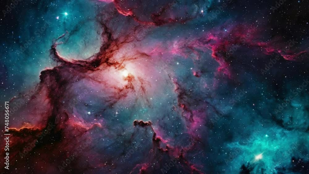 Wall mural space galaxy with nebula and stars, created with some elements made with generative ai