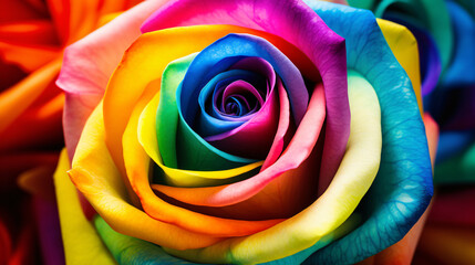 Full Frame Close-Up of a Rainbow Rose.