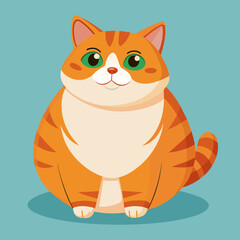 Mugenda color Fat ginger cat illustration