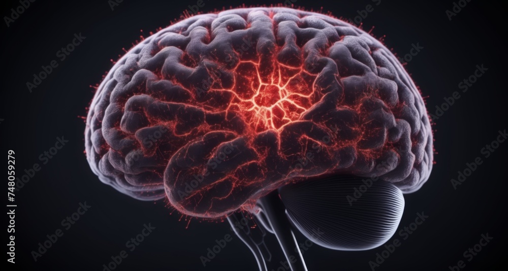 Aufkleber explosive brain activity - a visual representation of neural firing