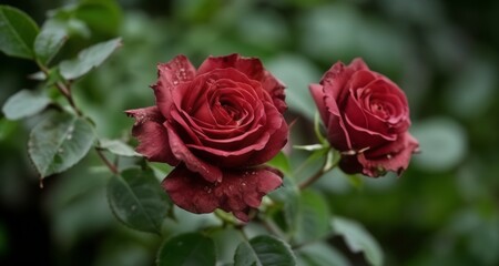  Blooming beauty - A close-up of two vibrant red roses