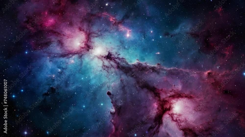 Sticker nebula in space with stars, created with some elements made with generative ai