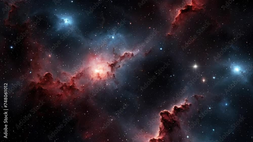 Wall mural nebula in space with stars, created with some elements made with generative ai