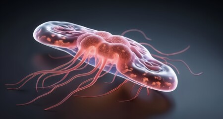 Obraz premium Vivid Microbe - A Close-Up Look at Life's Tiny Wonders