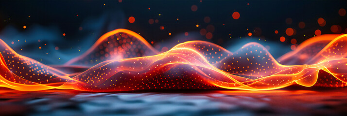 Fluid Abstract Motion, Bright Light Waves, Futuristic Design and Energy Concept