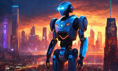 Fototapeta premium technology smart robot science and artificial intelligence technology, and innovation futuristic