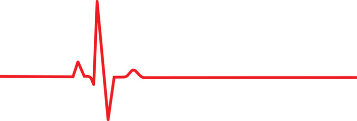 heart beat on ecg vector. Red heartbeat line icon. vector illustration. - obrazy, fototapety, plakaty
