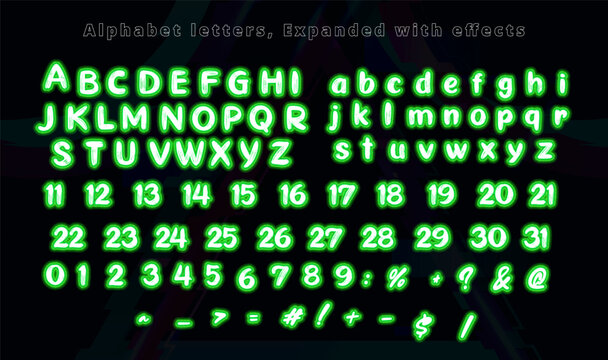 Neon Green Alphabet Letters