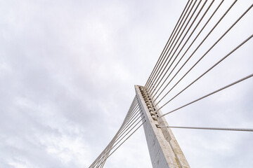 The Millennium Bridge over the Moraca river in Podgorica, Montenegro.