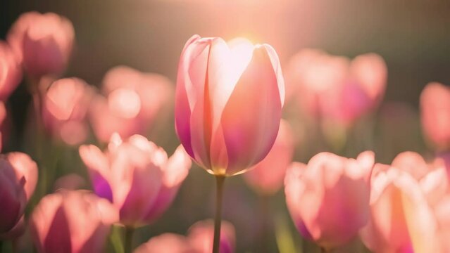 pink tulip flower motion